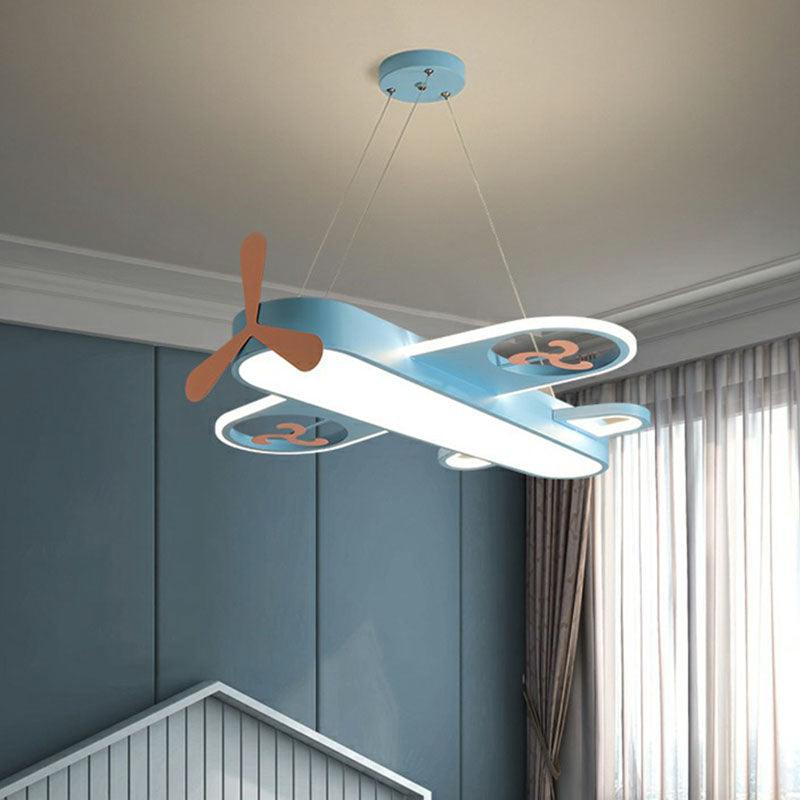 Airplane Shape Child Room Chandelier Lamp Acrylic Contemporary LED Hanging Lighting - Rebooters
