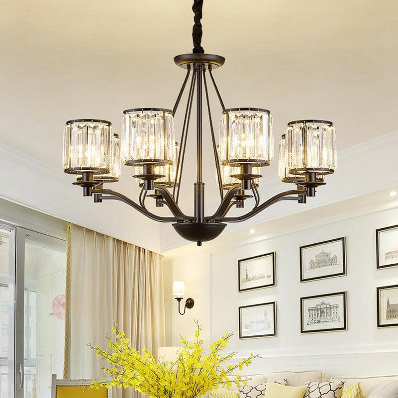 Bedroom Chandelier Light Contemporary Black Ceiling Lamp - Rebooters