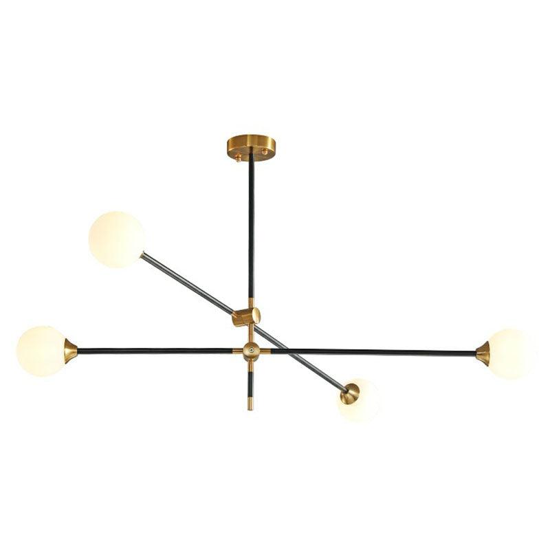 Ball Glass Suspension Light Minimalism Black-Brass LED Chandelier - Rebooters