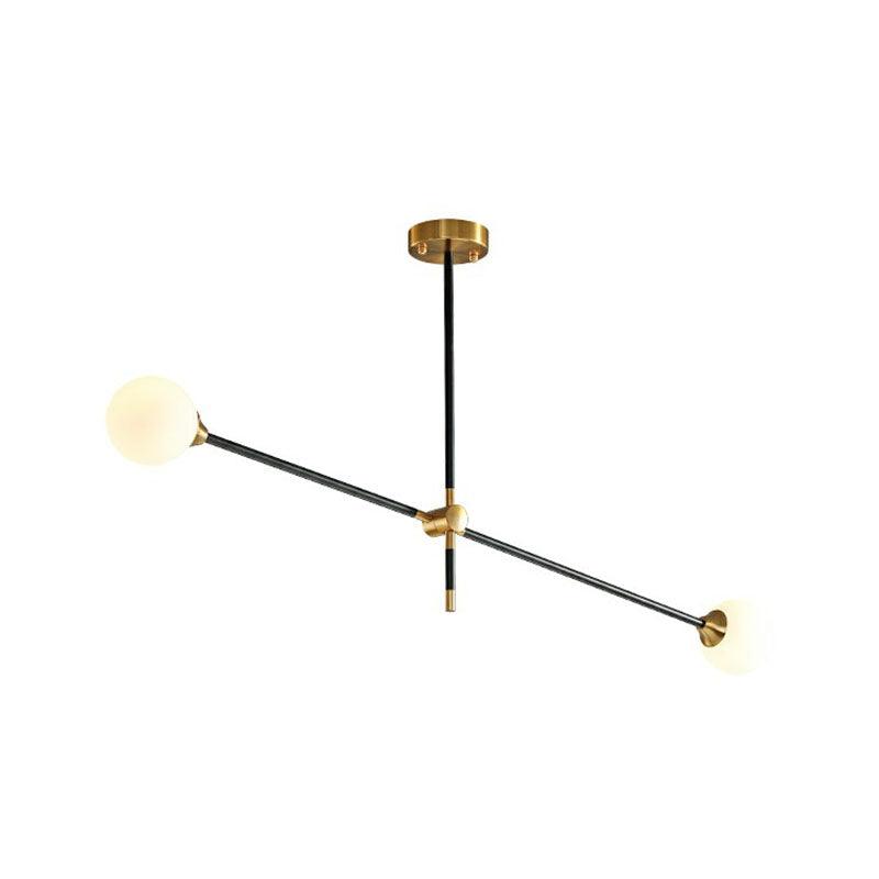 Ball Glass Suspension Light Minimalism Black-Brass LED Chandelier - Rebooters