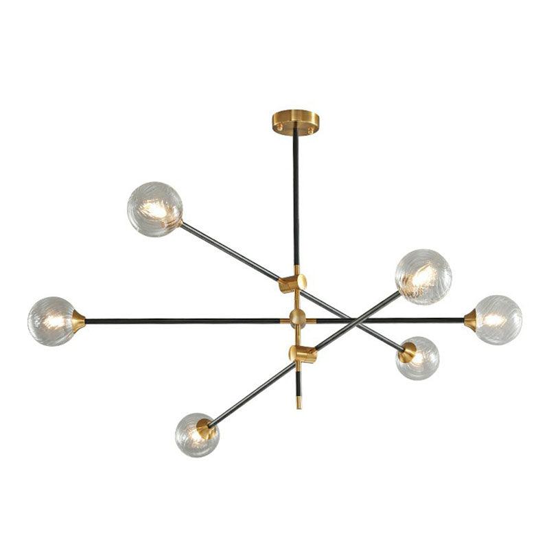 Ball Glass Suspension Light Minimalism Black-Brass LED Chandelier - Rebooters