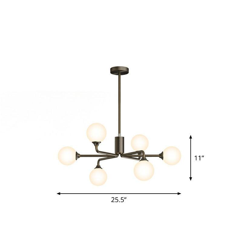 Sputnik Ceiling Chandelier Postmodern Milky Ball Glass Light - Rebooters