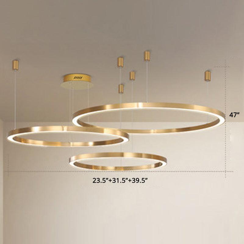 Acrylic Tiered Ring LED Ceiling Lighting Gold Chandelier - Rebooters