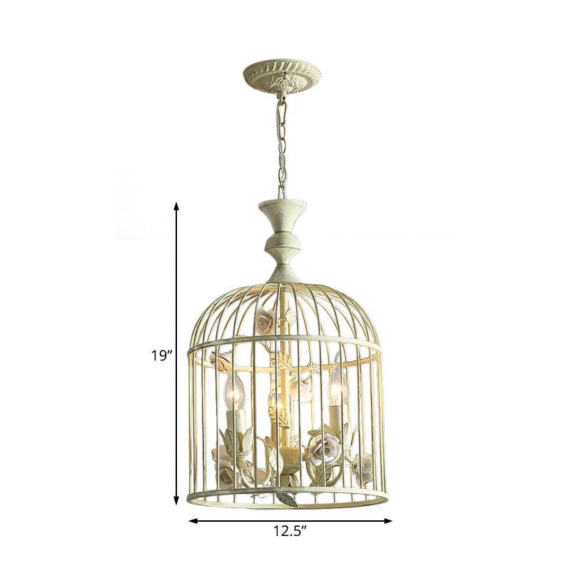 Birdcage Metal Hanging Light Fixture Rustic 3/5 Lights Chandelier - Rebooters