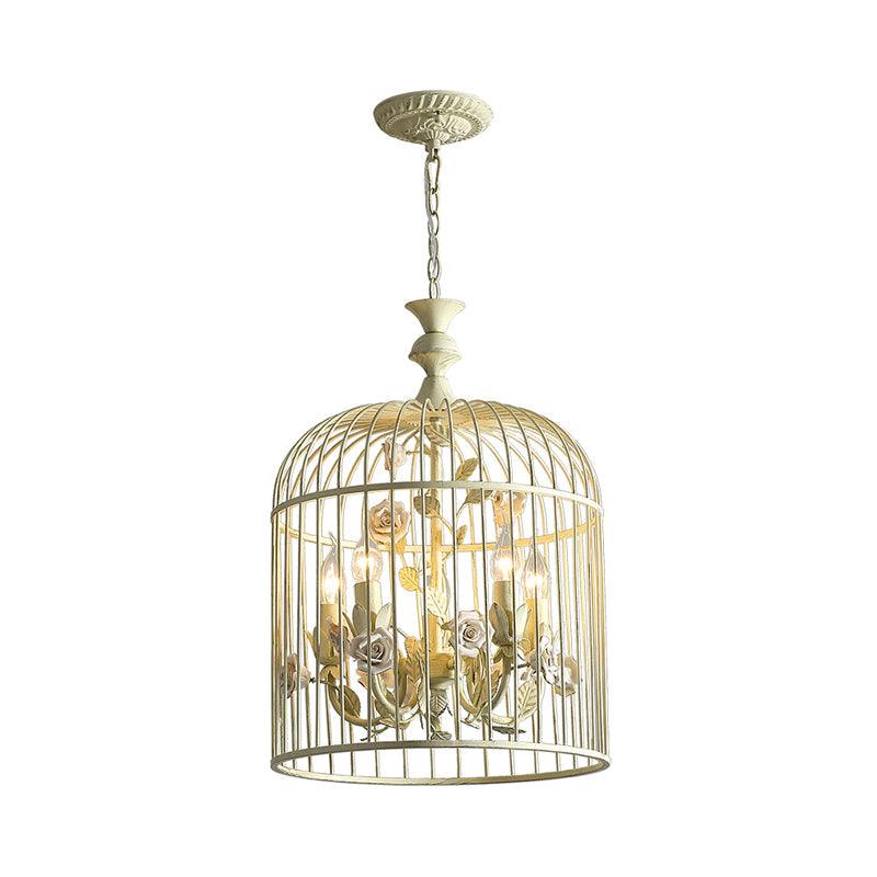 Birdcage Metal Hanging Light Fixture Rustic 3/5 Lights Chandelier - Rebooters