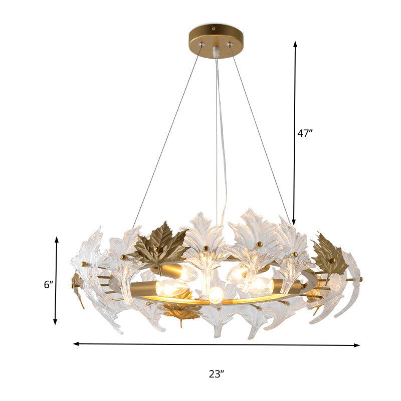 5 Lights Chandelier Light with Maple Crystal Colonial Fixture - Rebooters