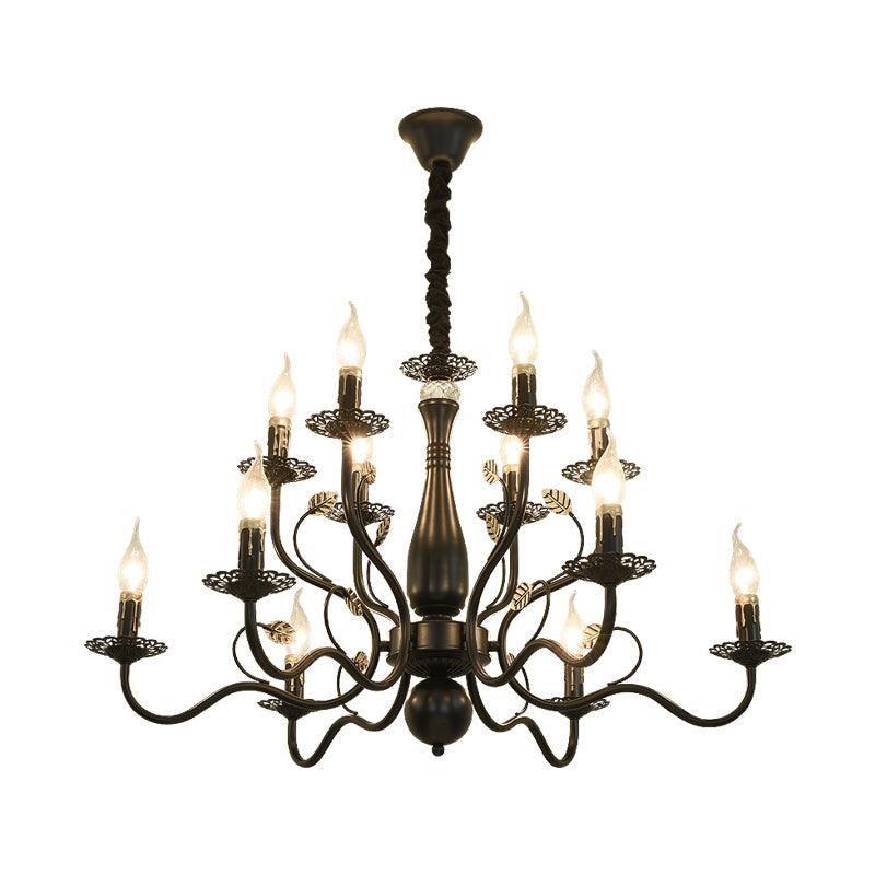 5/12/16 Lights Metal Pendant Chandelier Rustic Black Gold Fixture - Rebooters