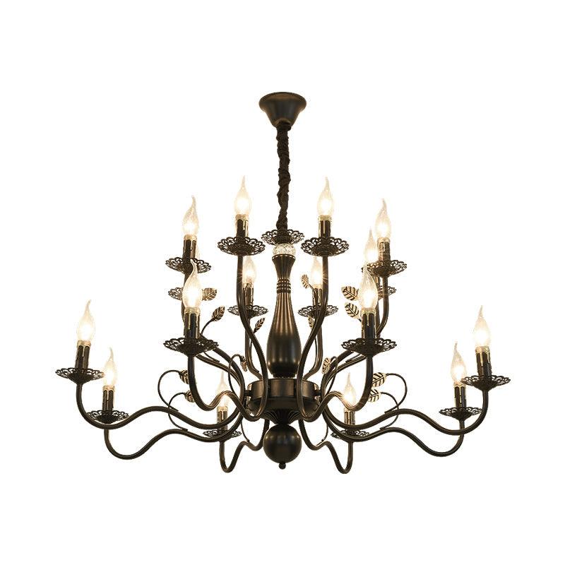 5/12/16 Lights Metal Pendant Chandelier Rustic Black Gold Fixture - Rebooters