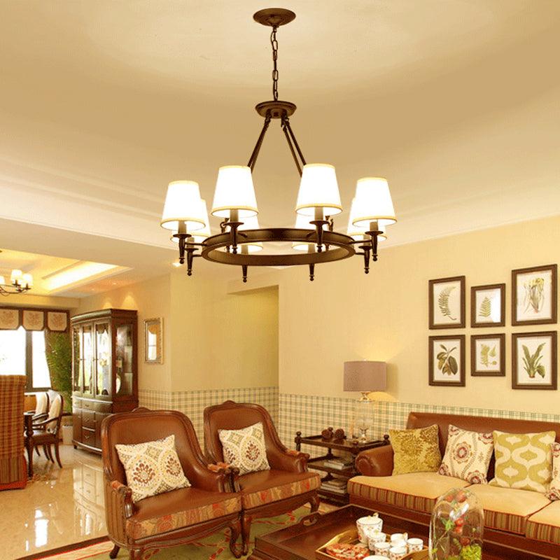 8 Heads Ceiling Lighting Minimalism Empire Shade Fabric Chandelier Light - Rebooters
