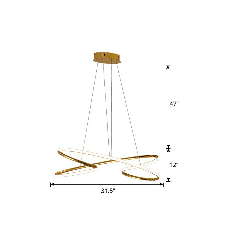 Aluminum Twist Hanging Lamp Artistic LED Chandelier Pendant Light - Rebooters