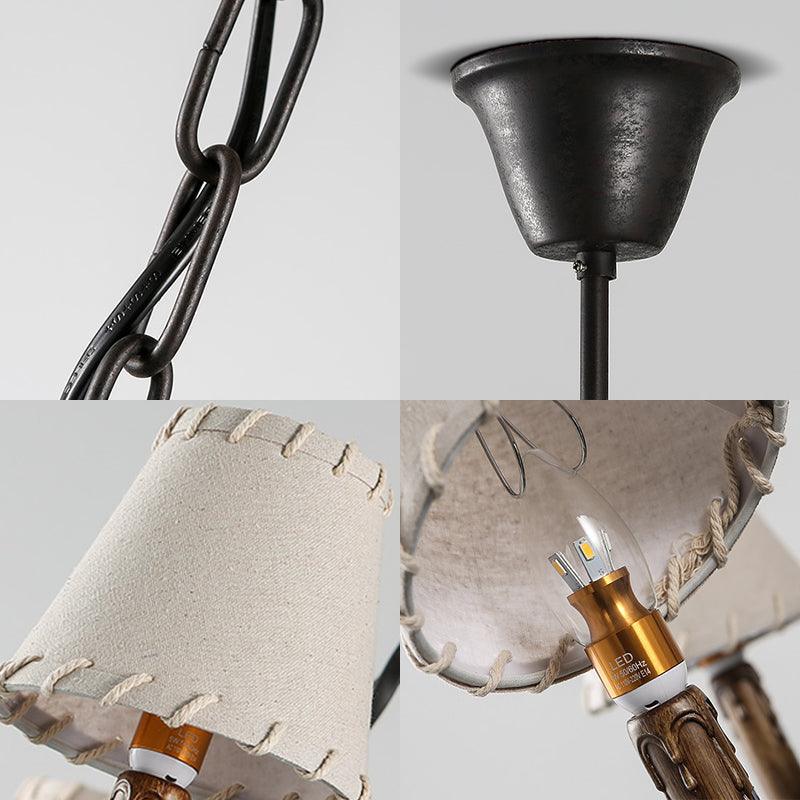 9 Lights Ceiling Light Country Domed Frosted Glass Chandelier in Black - Rebooters