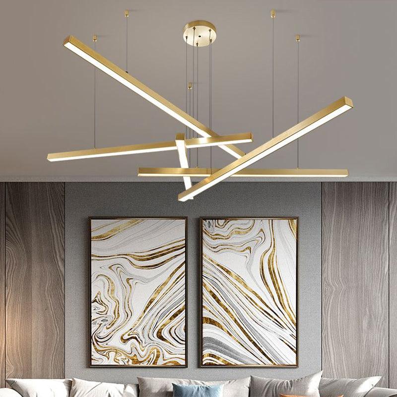 Bar-Shaped Chandelier Lighting Simplicity Metal LED Light - Rebooters