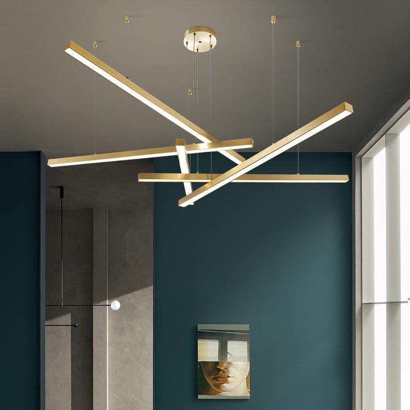 Bar-Shaped Chandelier Lighting Simplicity Metal LED Light - Rebooters