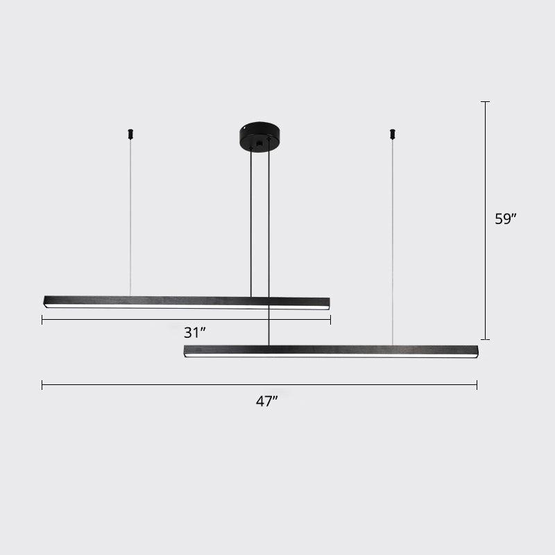 Bar-Shaped Chandelier Lighting Simplicity Metal LED Light - Rebooters