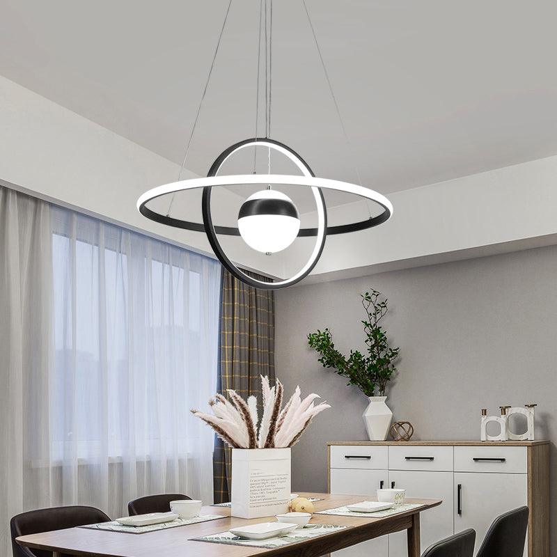 Ball and Ring Shaped Chandelier Minimalistic Acrylic Light - Rebooters