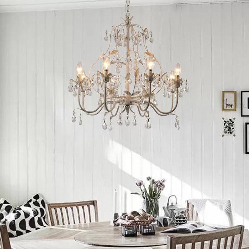 8 Bulbs Gourd Ceiling Chandelier Traditional Clear Crystal Fixture - Rebooters