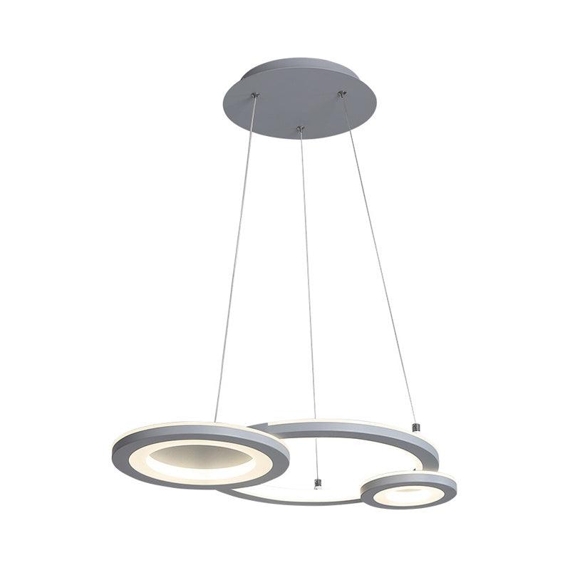 Acrylic Round Chandelier Lighting Modern Led White Grey Pendant Lamp - Rebooters