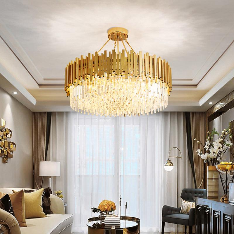 6 Lights Living Room Chandelier Minimalist Gold Pendant Light - Rebooters
