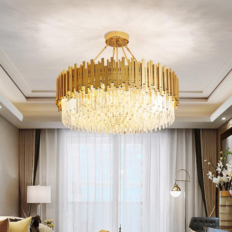 6 Lights Living Room Chandelier Minimalist Gold Pendant Light - Rebooters