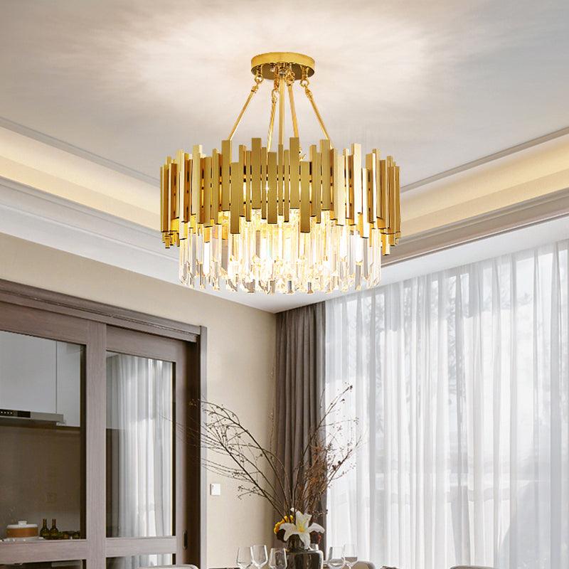 6 Lights Living Room Chandelier Minimalist Gold Pendant Light - Rebooters