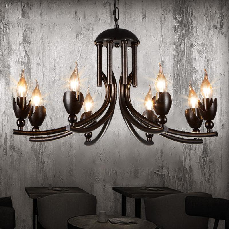 Metal Candle Chandelier Lamp Industrial 8-Head Ceiling Light - Rebooters