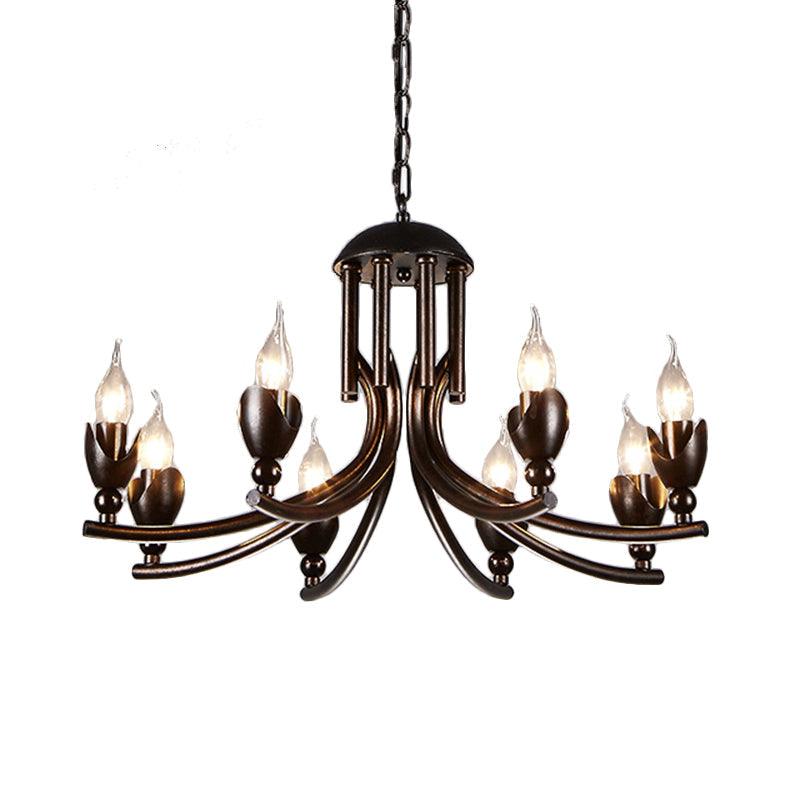Metal Candle Chandelier Lamp Industrial 8-Head Ceiling Light - Rebooters