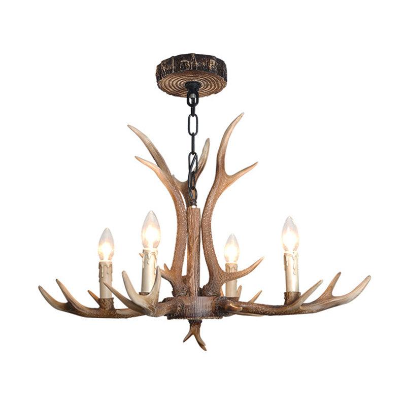 4/6/8 Lights Chandelier Lighting Fixture Rustic Candle Resin - Rebooters