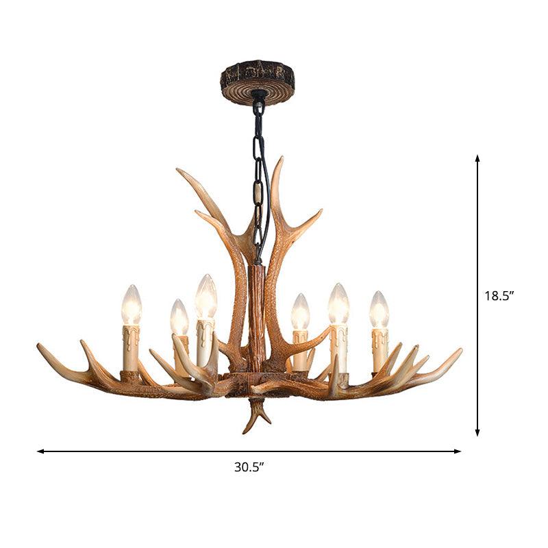 4/6/8 Lights Chandelier Lighting Fixture Rustic Candle Resin - Rebooters