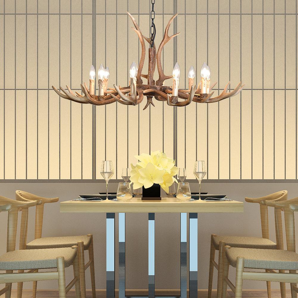 4/6/8 Lights Chandelier Lighting Fixture Rustic Candle Resin - Rebooters