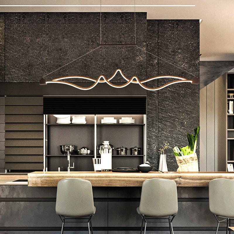 Spiral Acrylic Pendant Chandelier Modernist LED Black Lamp - Rebooters