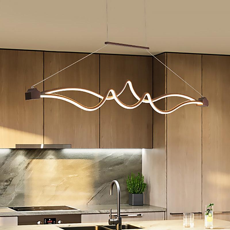Spiral Acrylic Pendant Chandelier Modernist LED Black Lamp - Rebooters