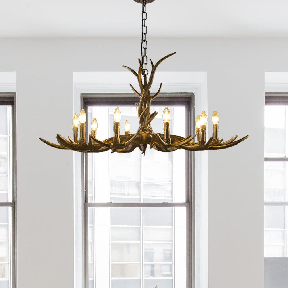 6/8/10-Light Chandelier Light Rustic Study Pendant Brass - Rebooters