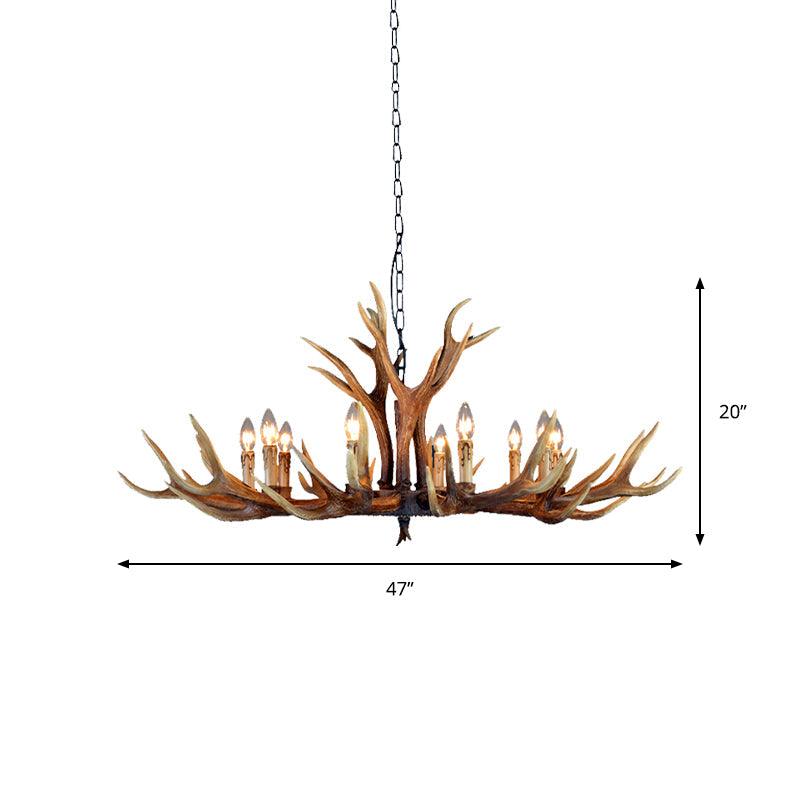 6/8/10 Lights Resin Chandelier Lamp Farmhouse Brown Deer Antler - Rebooters