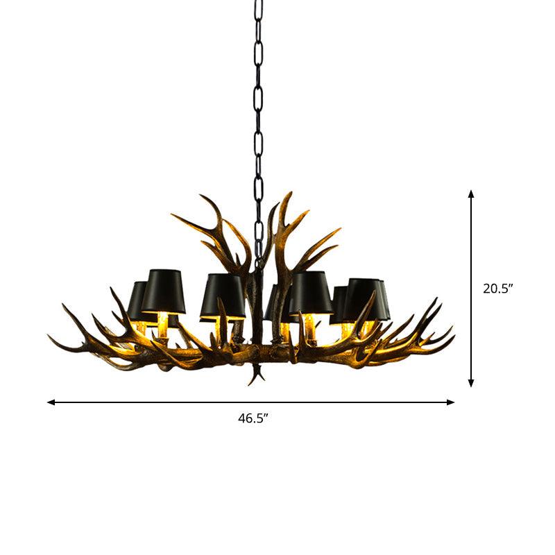 6/8/10-Bulb Resin Suspension Light Rustic Black Chandelier - Rebooters