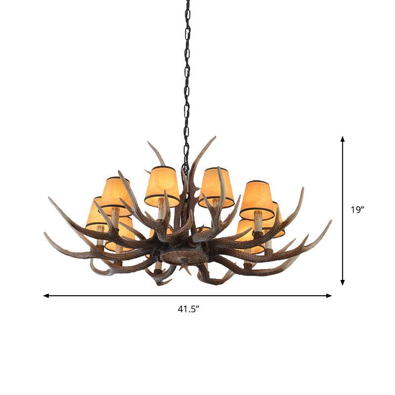 4/6/8-Light Conical Chandelier Light Traditional Brown Resin Pendant - Rebooters