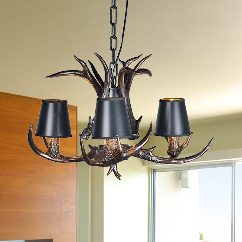 Black 3/6/8 Lights Chandelier Rustic Resin Pendant Lamp - Rebooters