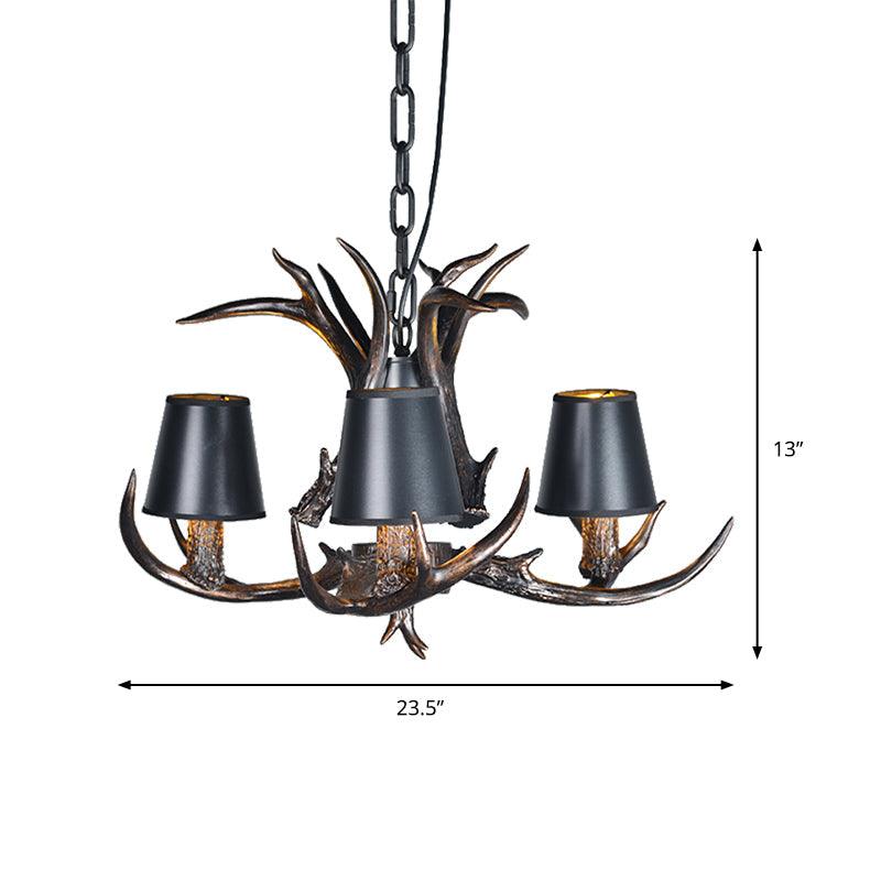 Black 3/6/8 Lights Chandelier Rustic Resin Pendant Lamp - Rebooters