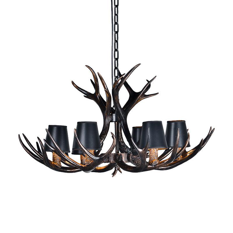 Black 3/6/8 Lights Chandelier Rustic Resin Pendant Lamp - Rebooters