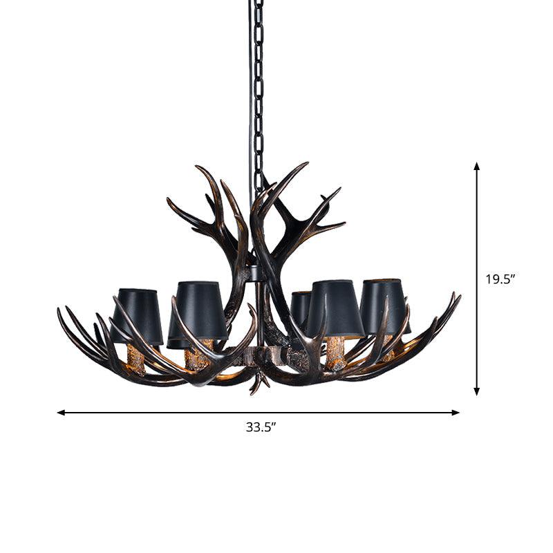 Black 3/6/8 Lights Chandelier Rustic Resin Pendant Lamp - Rebooters