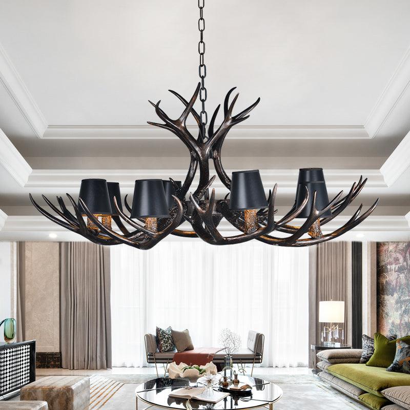 Black 3/6/8 Lights Chandelier Rustic Resin Pendant Lamp - Rebooters