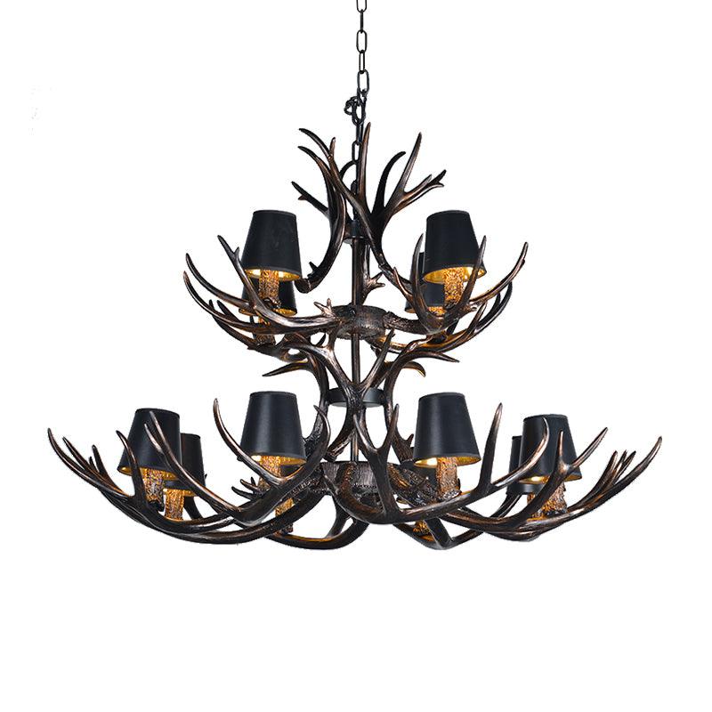 Black 3/6/8 Lights Chandelier Rustic Resin Pendant Lamp - Rebooters