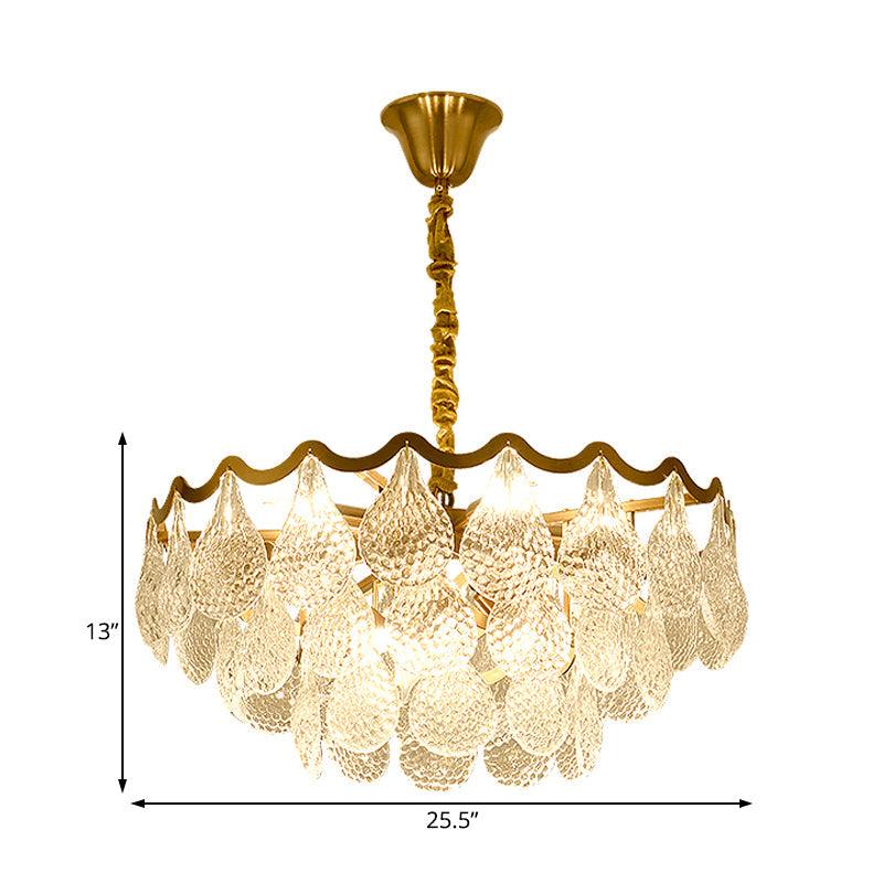 25.5"/31.5" Wide Tiered Chandelier Lighting Nordic Crystal Gold - Rebooters