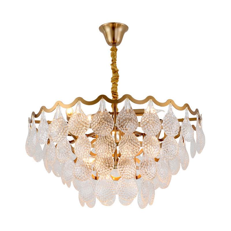 25.5"/31.5" Wide Tiered Chandelier Lighting Nordic Crystal Gold - Rebooters