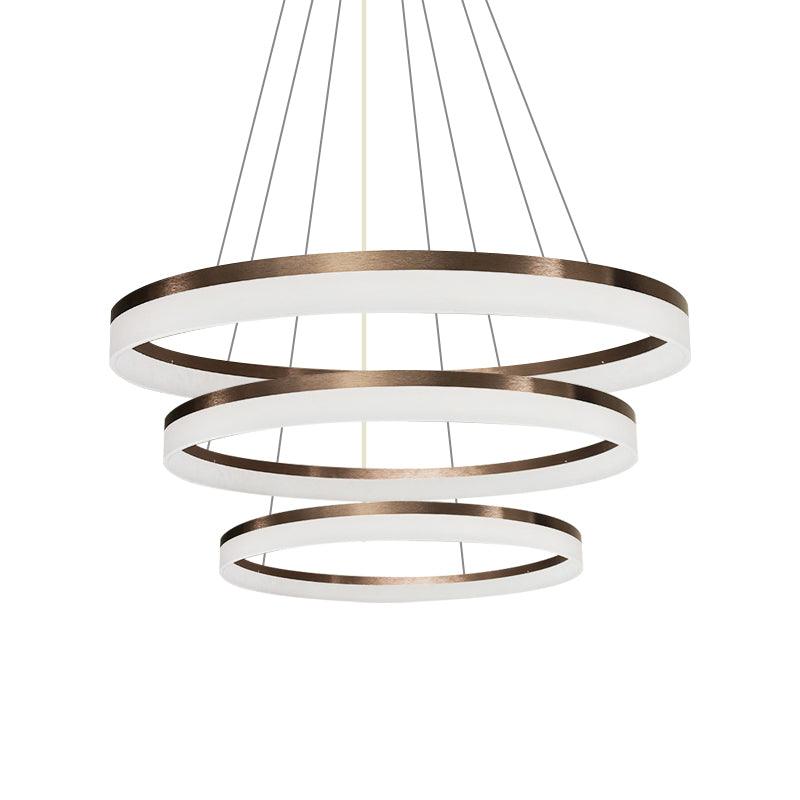 Acrylic Round Chandelier Light Contemporary 4/5/6-Head Pendant - Rebooters