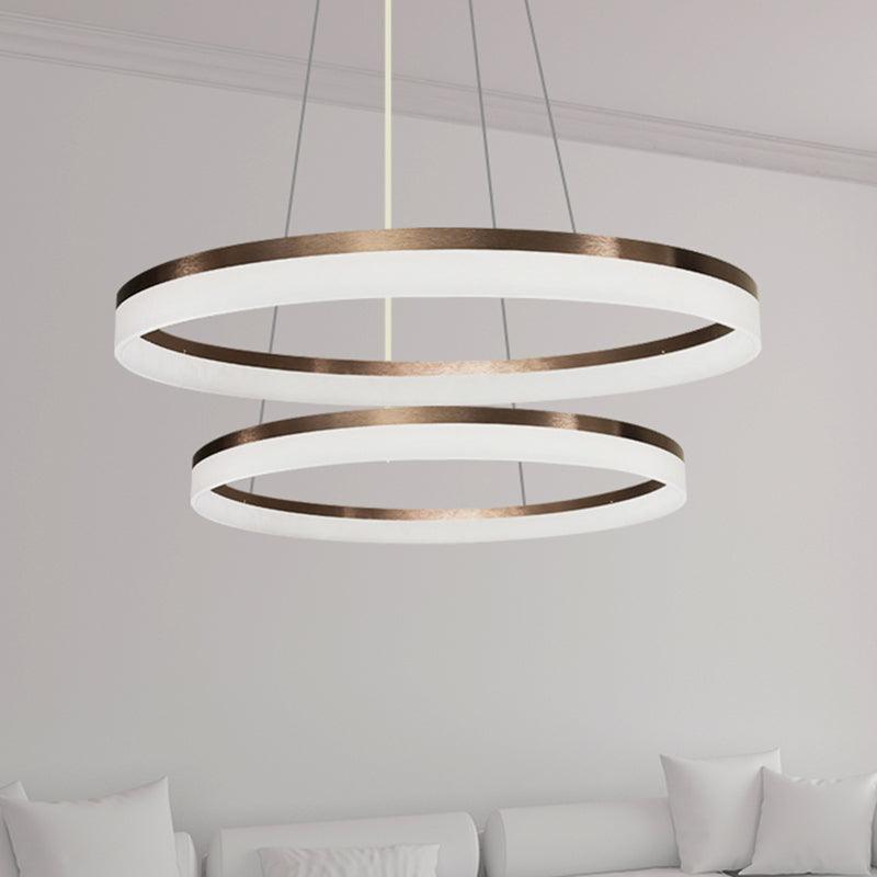 Acrylic Round Chandelier Light Contemporary 4/5/6-Head Pendant - Rebooters