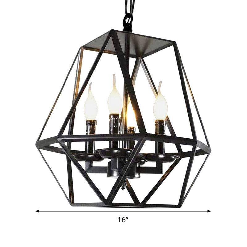 Black 4 Heads Ceiling Light Fixture Retro Industrial Lamp - Rebooters