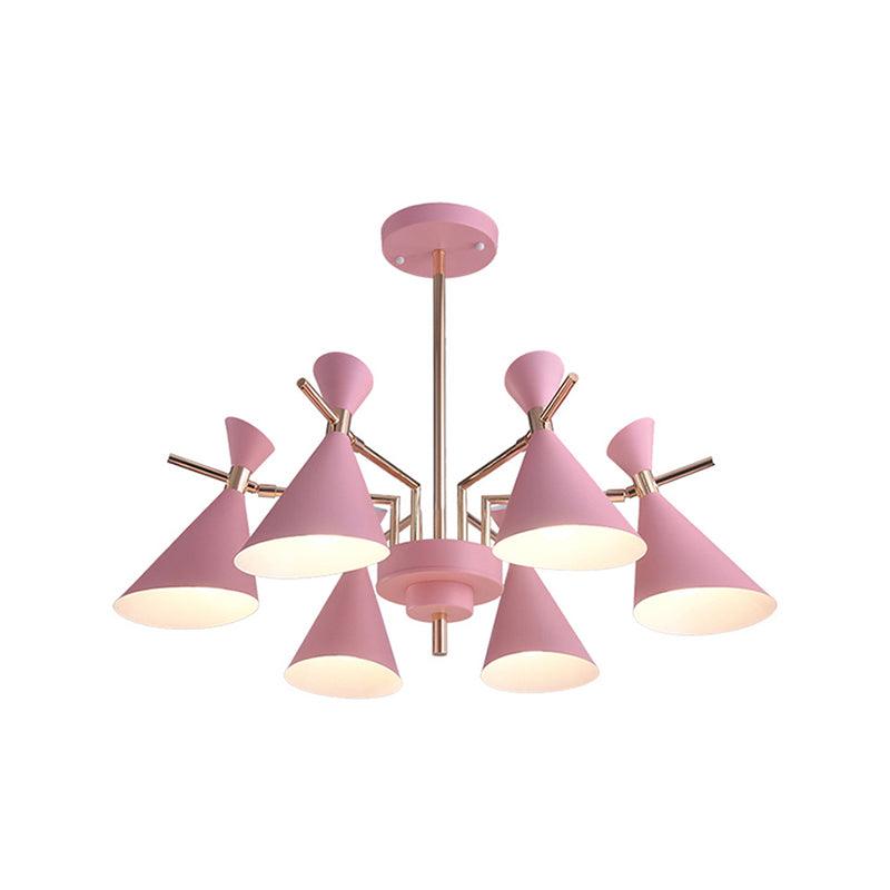 Bedroom Horn Shape Hanging Ceiling Lamp Modern 6 Lights Chandelier - Rebooters