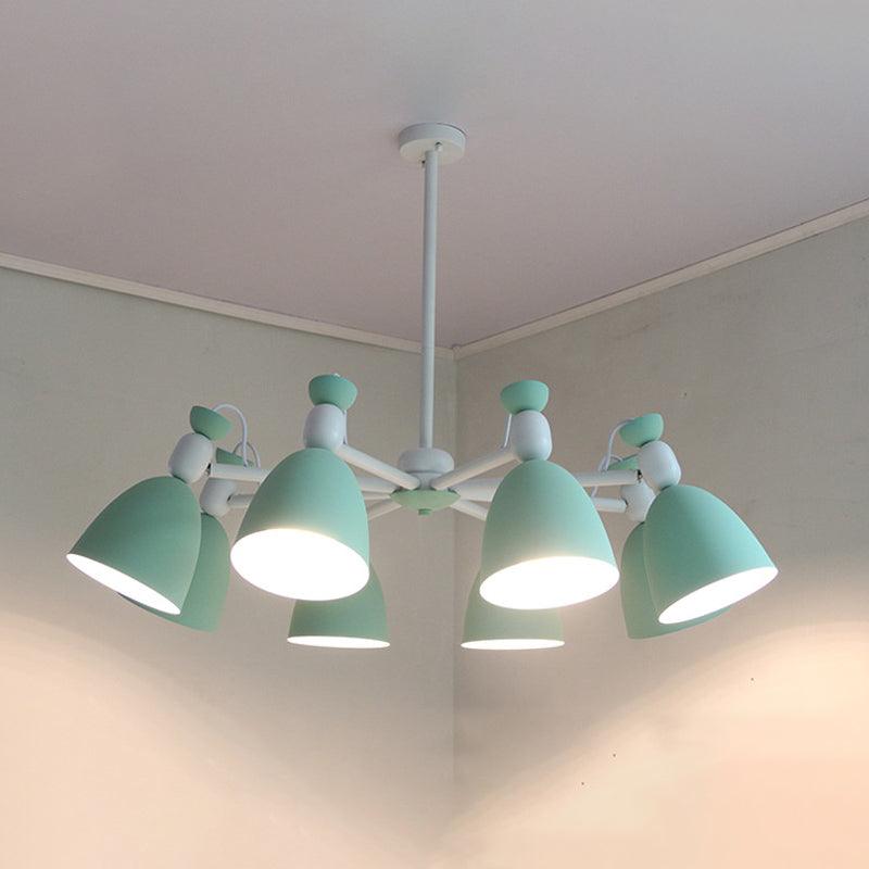 6 Lights Domed Ceiling Pendant Nordic Metal Chandelier - Rebooters