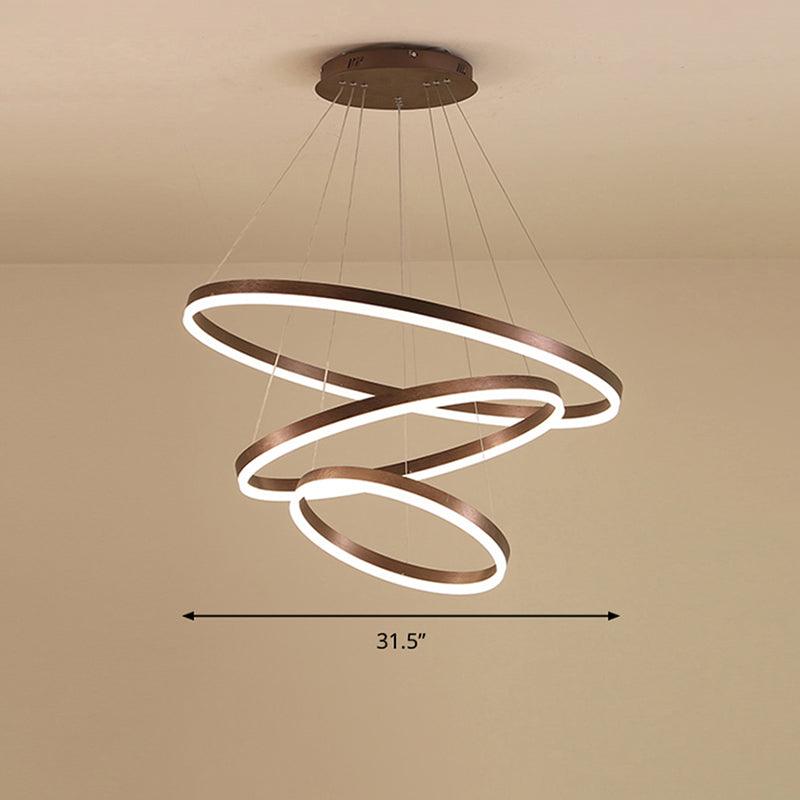 Acrylic Loop Shaped Chandelier Minimalist Elegant Coffee Light - Rebooters