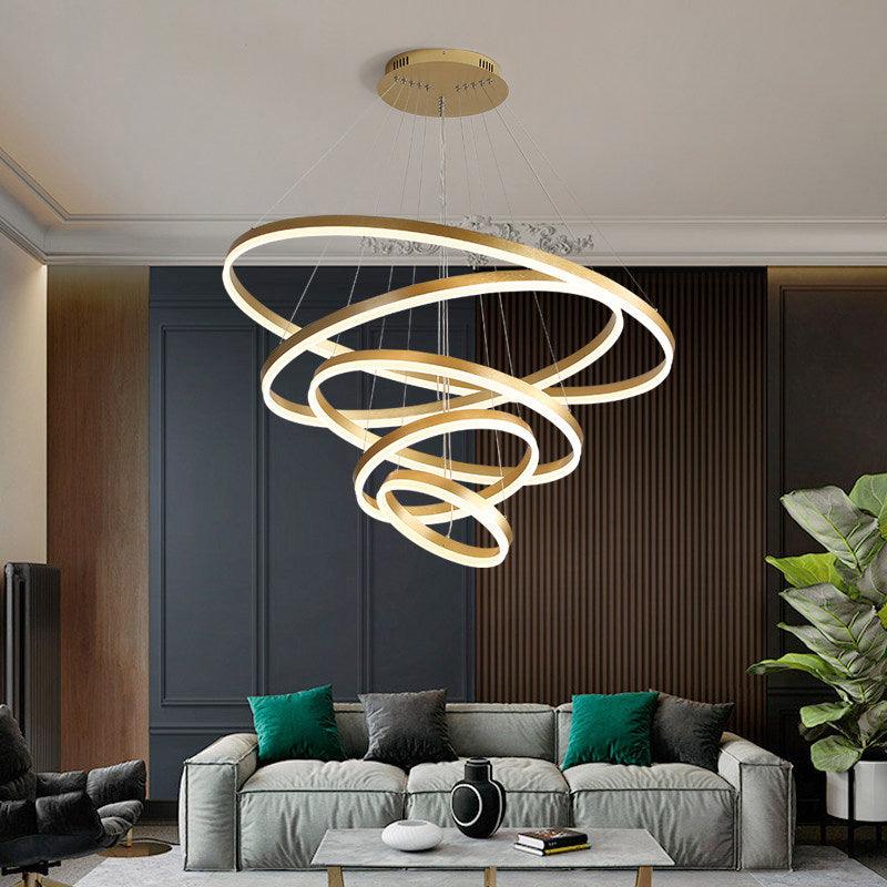 Acrylic Loop Shaped Chandelier Minimalist Elegant Coffee Light - Rebooters